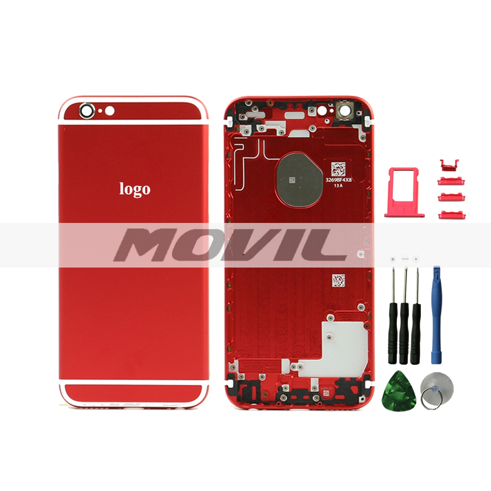Red Housing Replacement Back Battery Cover Middle Frame Metal Back Housing For iPhone 6 4.7